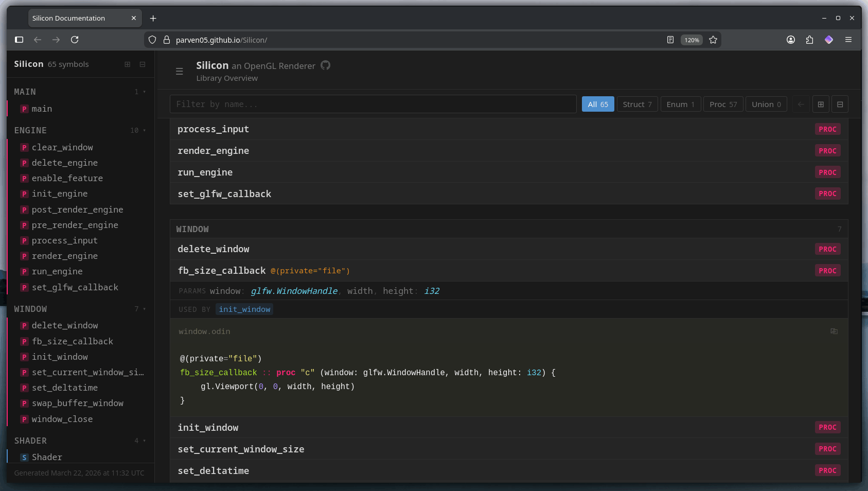 Odin documentation generator